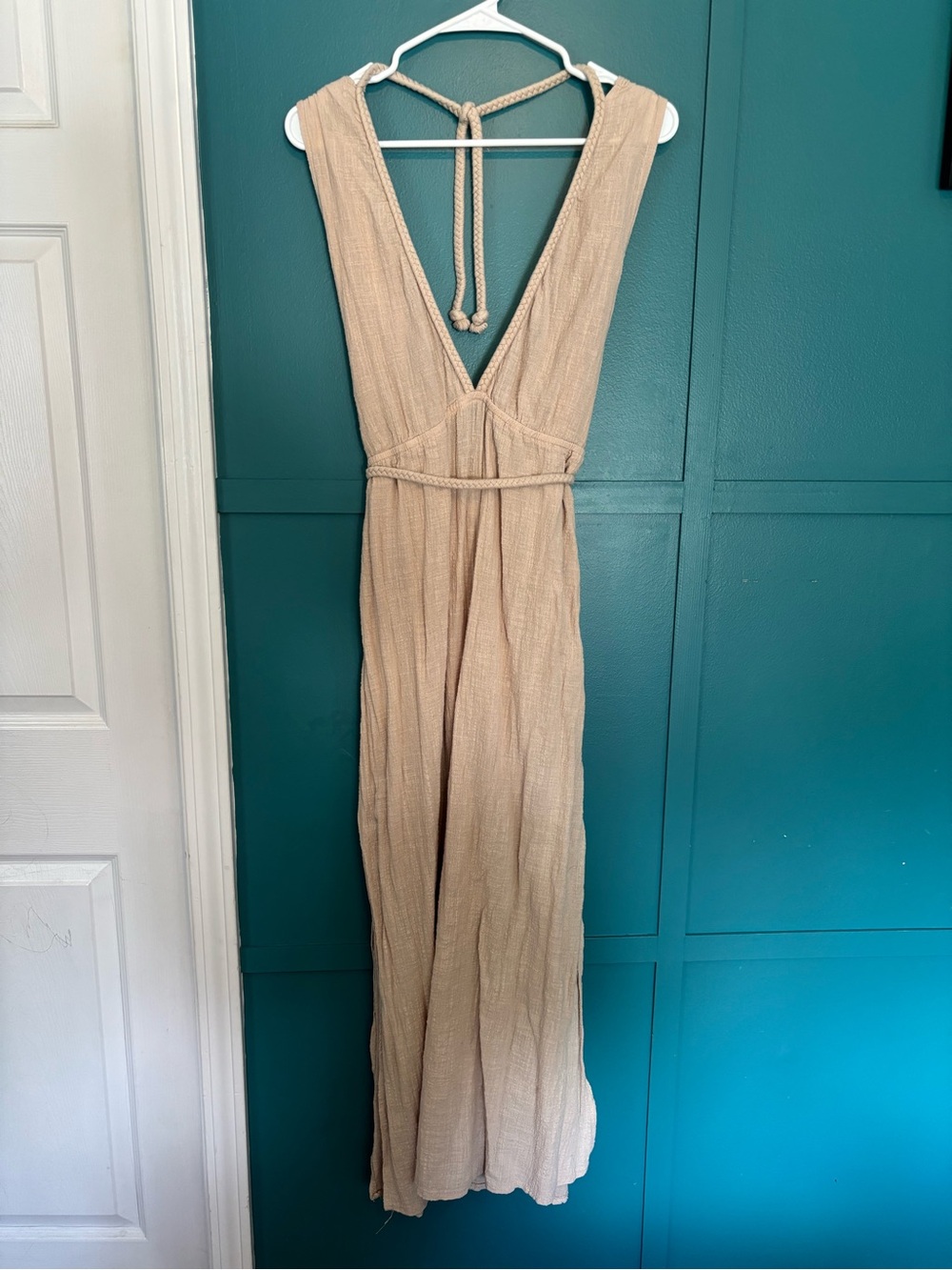Shade & Shore Women’s Swim Cover Up 100% Cotton Size Large Open Sides Belted